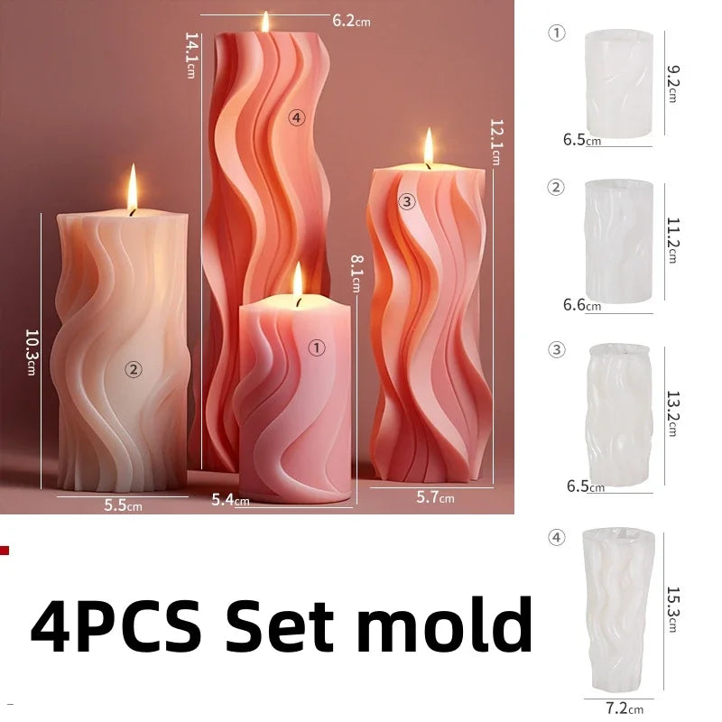Wave cylindrical candle mold