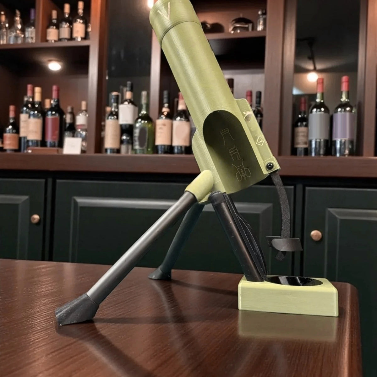 Mortar Beer Bottle Opener 51mm Tactical Cap Hands-Free Push Down Bottle Opener for Home Kitchen Bar Party Restaurant Decor
