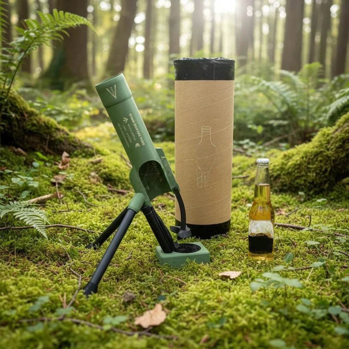 Mortar Beer Bottle Opener 51mm Tactical Cap Hands-Free Push Down Bottle Opener for Home Kitchen Bar Party Restaurant Decor