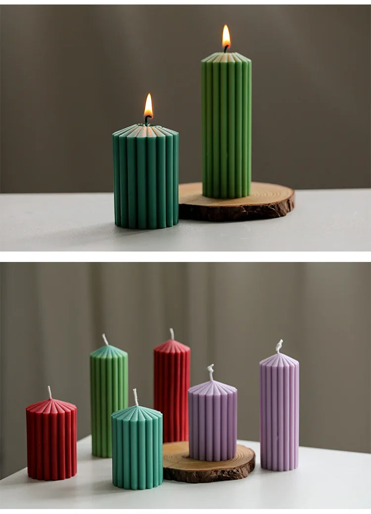 Wave cylindrical candle mold