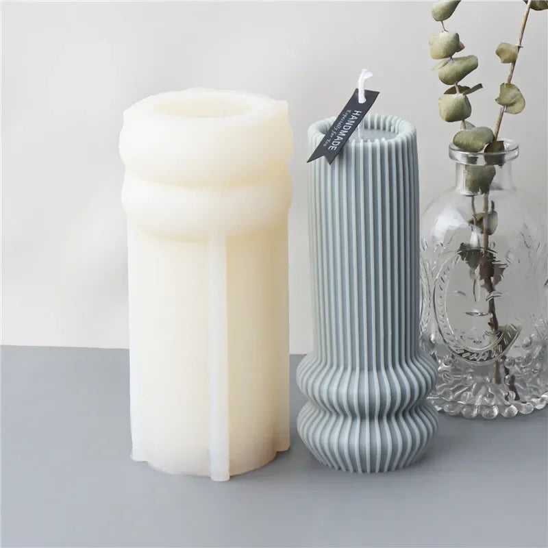 Wave cylindrical candle mold