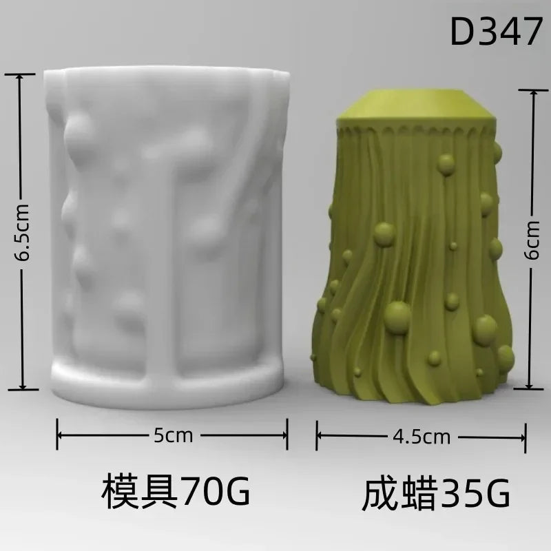 Wave cylindrical candle mold