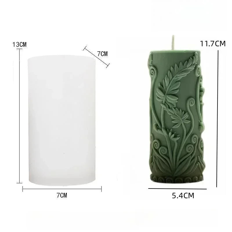 Wave cylindrical candle mold