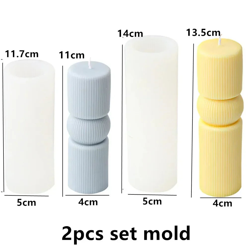 Wave cylindrical candle mold