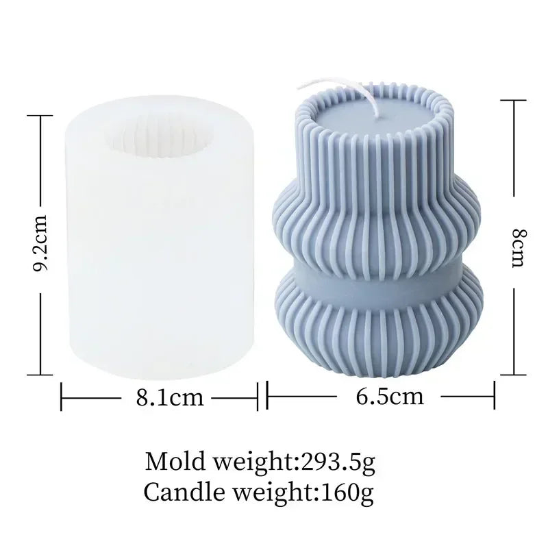 Wave cylindrical candle mold