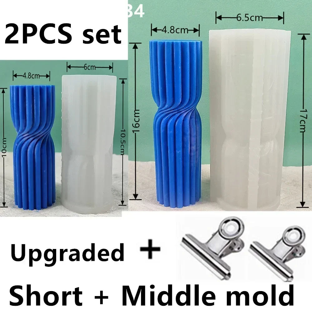 Wave cylindrical candle mold