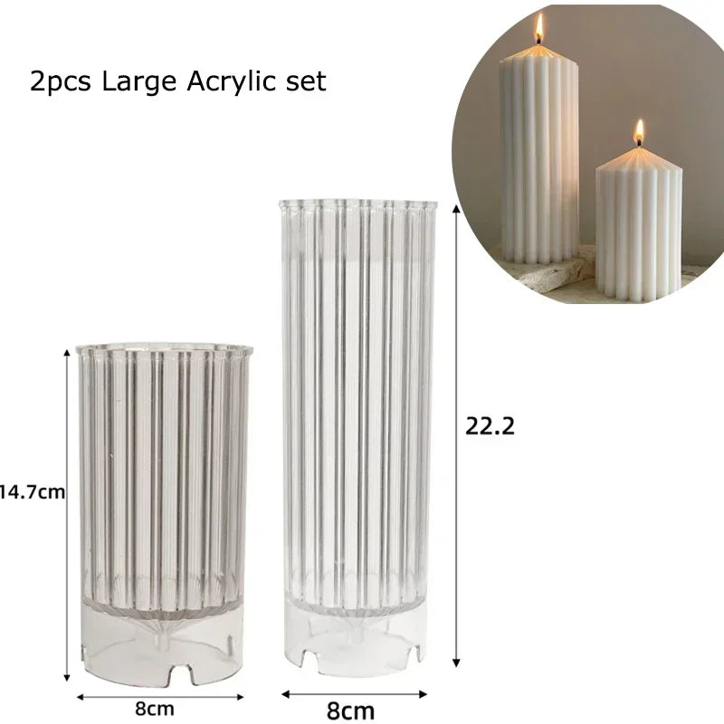 Wave cylindrical candle mold