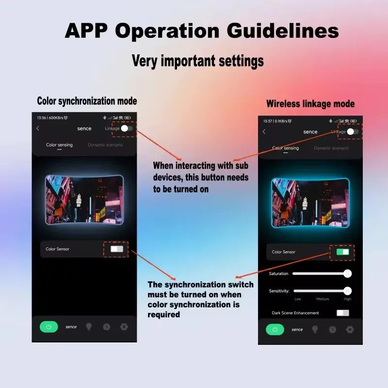 RGBIC LED TV Backlight Strip with Color Picking Sensor Music Sync App and Controler