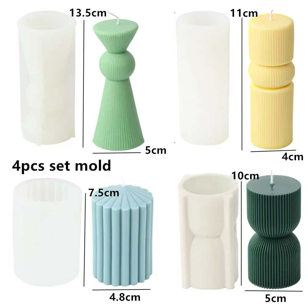 Wave cylindrical candle mold
