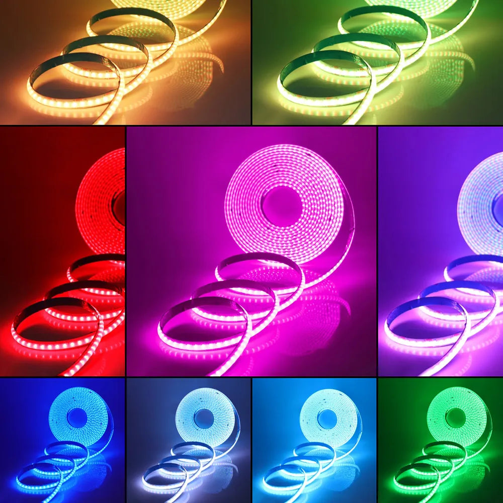 5V Wifi Bluetooth-compatible USB RGB COB LED Strip Light 24key 44key Remote Control Kit 576 LEDs Linear Lighting Flexible Tape