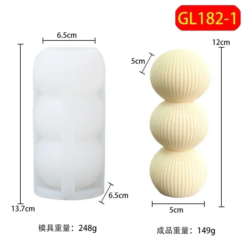 Wave cylindrical candle mold