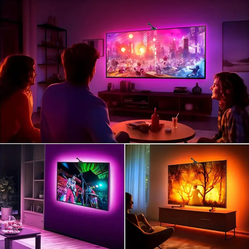 RGBIC LED TV Backlight Strip with Color Picking Sensor Music Sync App and Controler