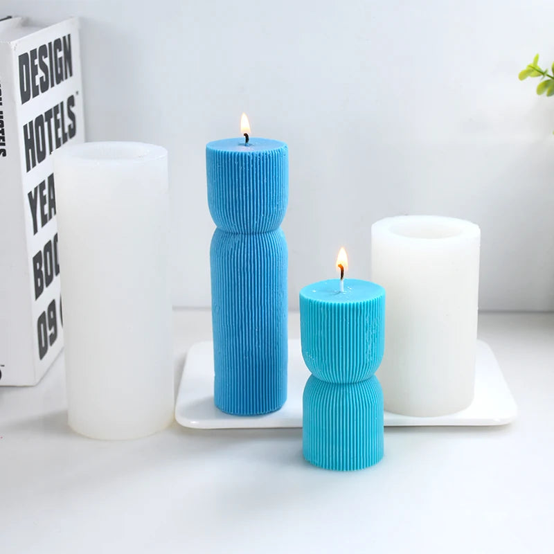 Wave cylindrical candle mold