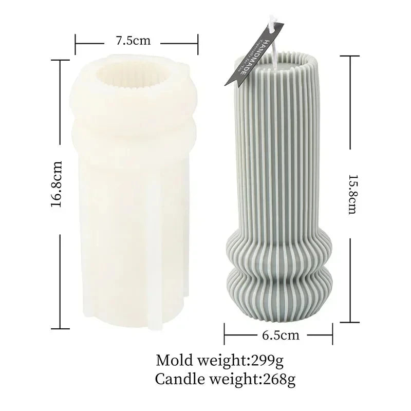 Wave cylindrical candle mold