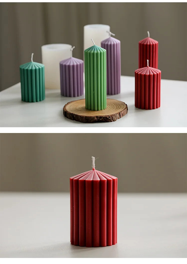 Wave cylindrical candle mold