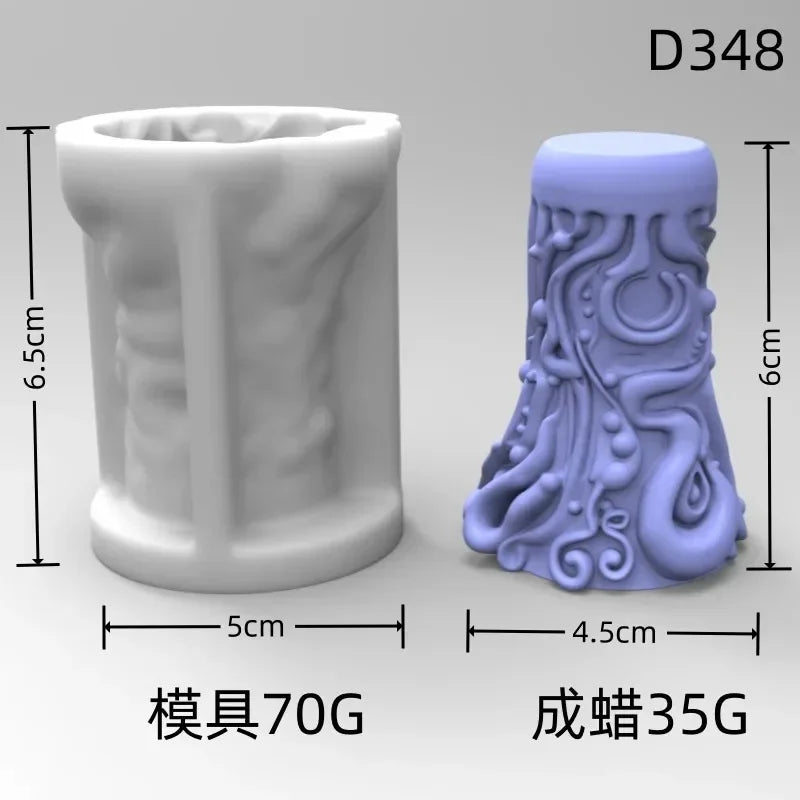 Wave cylindrical candle mold