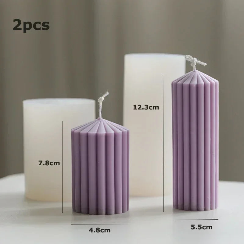 Wave cylindrical candle mold