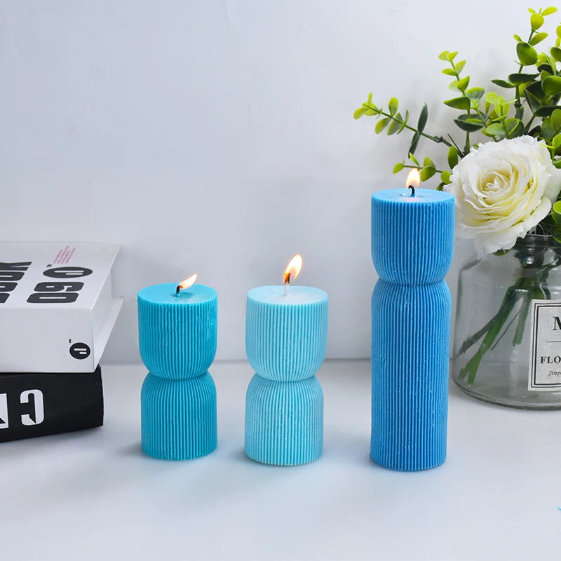 Wave cylindrical candle mold